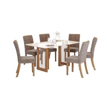Imagem de Mesa Jantar Yara 160 6 Cadeiras Esther Cacau - Henn
