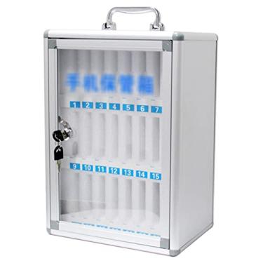 Imagem de Armário de armazenamento para telemóvel cofre para telemóvel com fechadura armário para telemóvel para estudantes oficina armário de armazenamento para telemóvel organizador