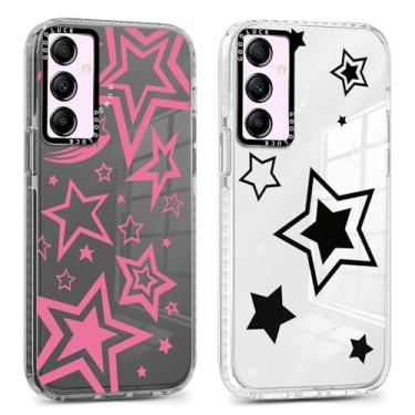 Imagem de RUMDEY Pacote com 2 capas de telefone com estrelas fofas para Samsung Galaxy A55 5G, capa de 6,5 polegadas, design de estampa de moda estética macia, fina, antiamarelamento, à prova de choque, TPU