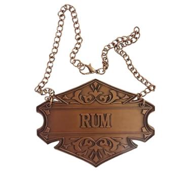 Imagem de Etiqueta decantadora com corrente ajustável, cobre, 6,6 x 5 cm, etiqueta de garrafa de licor (etiqueta de rum)