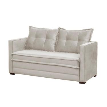 Imagem de Sofá Cama Casal Articulável 2 Lugares Londres Suede Bege - D`monegatto