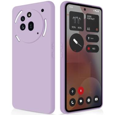 Imagem de GiiYoon Capa para Nothing Phone 3a Pro, capa protetora de corpo inteiro com toque suave e sedoso, case à prova de choque com forro em microfibra - Lilá