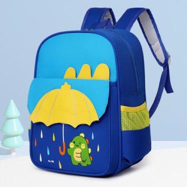 Imagem de Mochila Escolar Infantil Menino Menina Dinossauro 030 - oem, Azul(Guar