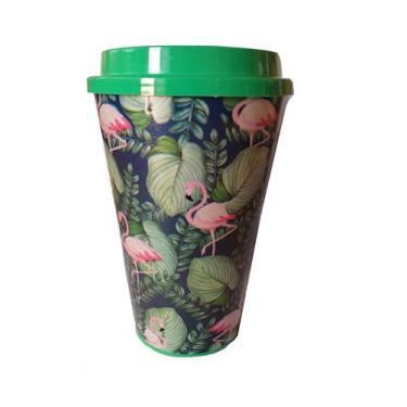 Imagem de Copo Animado Estilo americano - Copo Bucks Café com tampa e bocal 650ml - Modelo: Flamingo