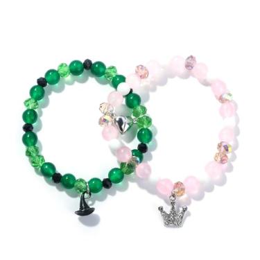 Imagem de Pulseira com pingente de amizade Coraline e Wybie - Acessórios de fantasia de Halloween Coraline - presentes para mulheres, homens e fãs, Large, Zinco, Ágata