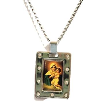 Imagem de Corrente com Pingente Nossa Senhora Rainha Mãe Três Vezes Admirável