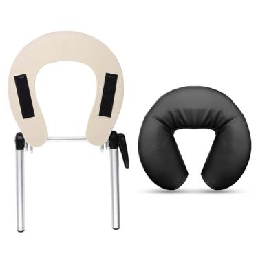 Imagem de Almofada universal de alumínio para mesa de massagem facial, cadeira de massagem ajustável, cama de spa, apoio de cabeça, conjunto de travesseiros de rosto com espuma viscoelástica elástica