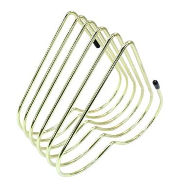 Imagem de Zorfeter 2 suportes de arquivos em forma de coração, organizador de discos de vinil, 5 compartimentos para decoração de escritório, casa e amantes de livros (ouro)