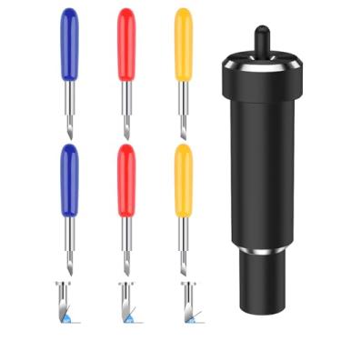 Imagem de BAOFALI Lâminas de corte de metal 30/45/60° e caixa compatíveis com Cricut com fabricante/fabricante 3/Explore Air 2/Explore 3 máquinas de corte, lâmina de ponto profundo substituível e lâmina de