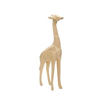 Imagem de Escultura Girafa Bege 37x14x5,5cm
