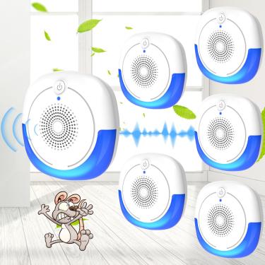 Imagem de Repelente ultrassônico de pragas, pacote com 6 plugues internos de controle de pragas, plugue ultrassônico para casa, escritório, armazém, hotel, repelente de insetos, baratas, ratos, aranha, insetos