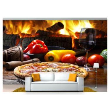 Imagem de Papel De Parede Rodízio Pizza Gourmet 3D Al144 - Você Decora