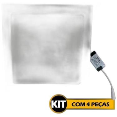 Imagem de Kit 4 Paineis Led Embutido Quadrado 18W Slim Bivolt Plafon - Ilove3d