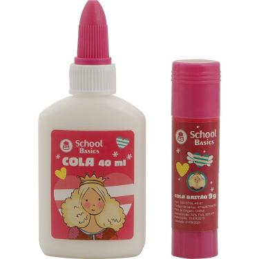Imagem de Cola Líquida 40ml + Bastão 9g School Basics Não Tóxico