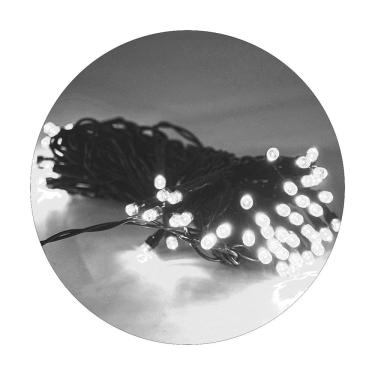 Imagem de Cordão De Lampadas Led Pisca 10 Metros 80L Carregamento Solar Natal Cor:Branco