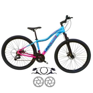 Imagem de Bicicleta Aro 29 Absolute Hera 24 V MTB Aluminio Freio Hidráulico Suspensão 80mm Feminina (Azul Rosa, 17)