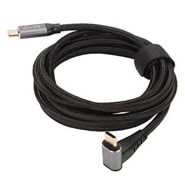 Imagem de Cabo USB C de 90 graus com projeção de tela 4K 60Hz, carregamento rápido PD100W, para Steam Deck, cabo de extensão USB C de ângulo reto, transferência de dados de 10 Gbps, design em forma de L (200 cm