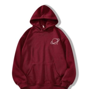 Imagem de Moletom Canguru Unissex Com Capuz Algodão Flanelado Feminino e Masculi