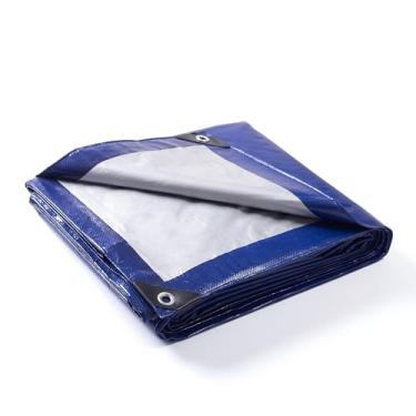 Imagem de GUARD SHIELD Lona de acampamento à prova d'água azul/prata 40,6 x 5,8 m, capa de tenda de chuva multiuso Ourdoor 8 mil