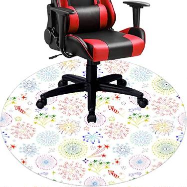 Imagem de Tapete de cadeira de escritório com flores, textura de flor, tapete de cadeira de mesa para piso de madeira de escritório em casa, protetor de piso de pilha baixa, redondo de 91 cm