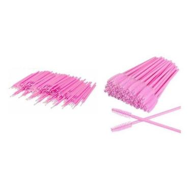 Imagem de 100 Escovinhas Alongamento Cílios + 100 Microbrush Cotonete - Mr Venda