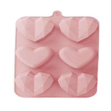 Imagem de Forma Silicone Coração Lapidado Diamante Liso 6 Cavidades - Udlandia