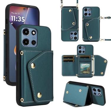 Imagem de Dibosom Capa carteira de luxo para Samsung Galaxy A56 5G com 5 compartimentos para cartão fina e alça de ombro, suporte de cartão de crédito de couro PU, acessórios para celular para A 56 56A LTE