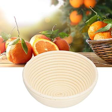 Imagem de Cesta de Fermentação de Prova de Pão de Plástico Redonda, Cesta de Pratos de Frutas Cesta Lavável Cesta de Fermentação de Pão Fácil para a Cozinha Em Casa Padaria (Rodada 20 * 8cm)