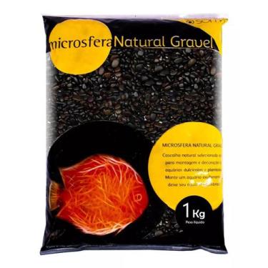Imagem de Substrato Microsfera Natural Gravel Pebble Black 2-4 mm 1kg - Soma