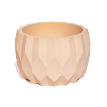 Imagem de Vaso Decorativo Losangos 7,5cm Cimento Artesanal Sala E Cozinha Palha