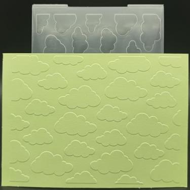 Imagem de Pasta de plástico em relevo tamanho A6 padrão de nuvens artesanato de papel impressões texturizadas de plástico para fazer cartões scrapbooking