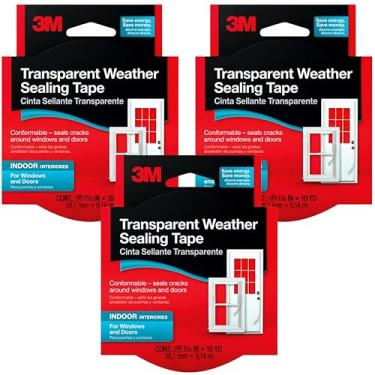 Imagem de Fita de vedação interna transparente para climas 3M, 3,8 cm por 3,8 m
