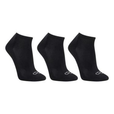 Imagem de Kit Meia Olympikus Cano Curto C/ 3 Pares Feminino, Preto, 33/38
