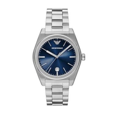 Imagem de Emporio Armani Relógio masculino de aço inoxidável com três ponteiros (modelo: AR11620), Prata