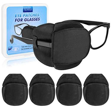 Imagem de eZAKKA Tapa-Olhos 3D Para Adultos E Crianças, Olho Esquerdo Direito, 4 Peças, Tapa-Olho Médico Óculos, Seda, Ambliopia Preguiçosa, Estrabismo Pós-Cirurgia, Preto