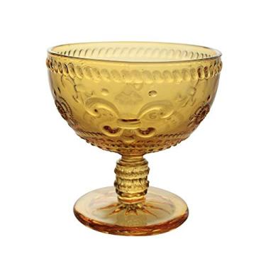 Imagem de Conjunto 4 Taças para Sobremesa Flor de Lis Âmbar em Vidro - 250 ml - Lyor Design