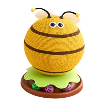Imagem de Bothyi Arranhador para gatinhos, bola arranhadora para gatos, design divertido e exclusivo, arranhador revestido de sisal, para gatos para exercícios, Abelha