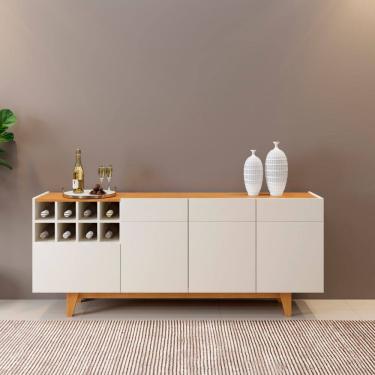 Imagem de Buffet Com Adega 3 Portas 1 Gaveta Duna Off White/Naturalle - Mavaular