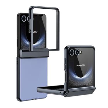 Imagem de AKABEILA Capa para Samsung Galaxy Z Flip7 com suporte magnético para veículo elétrico rígido em policarbonato antiqueda, fina, antiderrapante, capa flip para celular AG-Sapphire