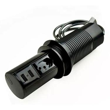 Imagem de Mini Torre Totem Automatico 1 Tomada 10a 2 Usb - Preta