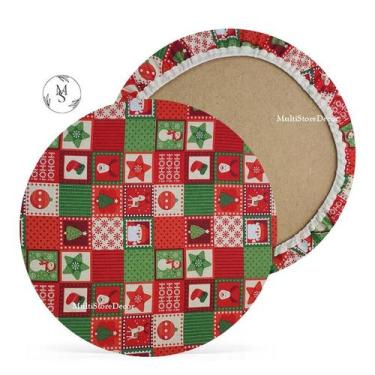 Imagem de KIT 04 Capa de Sousplat Arabesco Verde Natal - 35 cm - Várias Cores e 