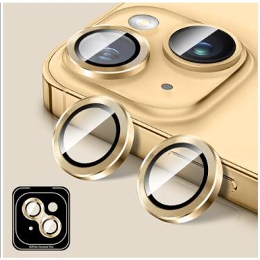 Imagem de Kucheed Protetor de lente de câmera compatível com iPhone 16e, protetor de tela de vidro temperado, anéis individuais de metal de alinhamento automático, acessórios de telefone HD