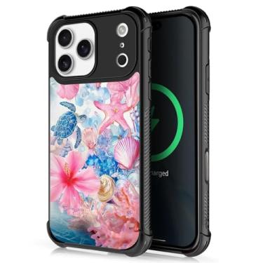 Imagem de FKBRCL4U Capa para iPhone fghjk Pro Max, design gráfico MagSafe para meninas e meninos, proteção rígida de silicone macio projetada para iPhone fghjk Pro Max estética italiana verão litoral padrão