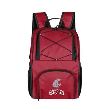 Imagem de Logo Brands NCAA Washington State Cougars Mochila térmica flexível com 24 latas – Forro à prova de vazamento, parte superior e alças de ombro – Cooler portátil para portas traseiras, praia e eventos