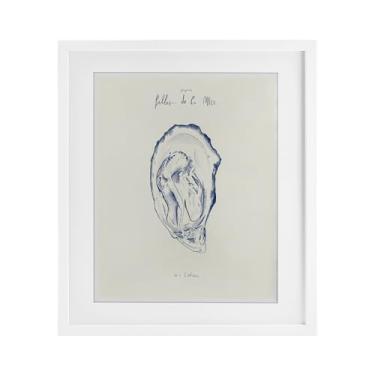 Imagem de Stupell Industries Filles De La Mer Impressão emoldurada branca Oyster Design sob vidro por 1x, 16 x 13