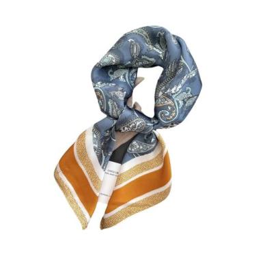 Imagem de Bandana Feminina De Cetim Macio 70x70cm Imitação De Seda Lenço Quadrad