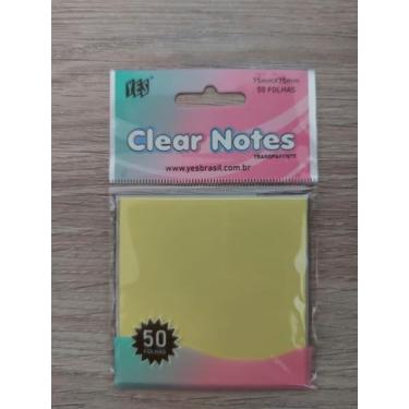 Imagem de Bloco adesivo Yes 75X75mm transparente amarelo 50 folhas