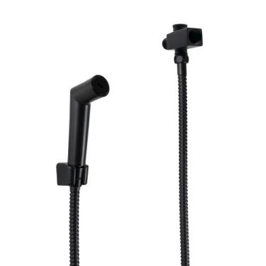 Imagem de Chuveirinho de Mão Preto Fosco ABS Mangueira 180 cm e Desviador - AMG 