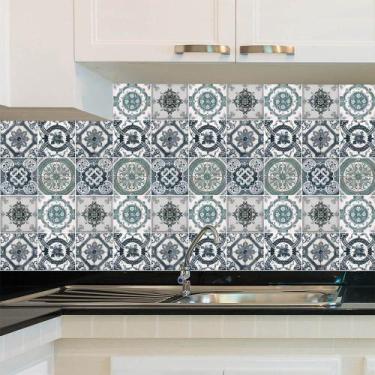 Imagem de Adesivo de Azulejo - Ladrilho Hidráulico - 20cm x 20cm - 24un - 051Azm