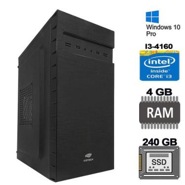 Imagem de Computador I3 4160,Ssd 240Gb, Memória 4Gb Ddr3, Gab Mt32Bk - Sobraltec